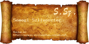 Semegi Szilveszter névjegykártya